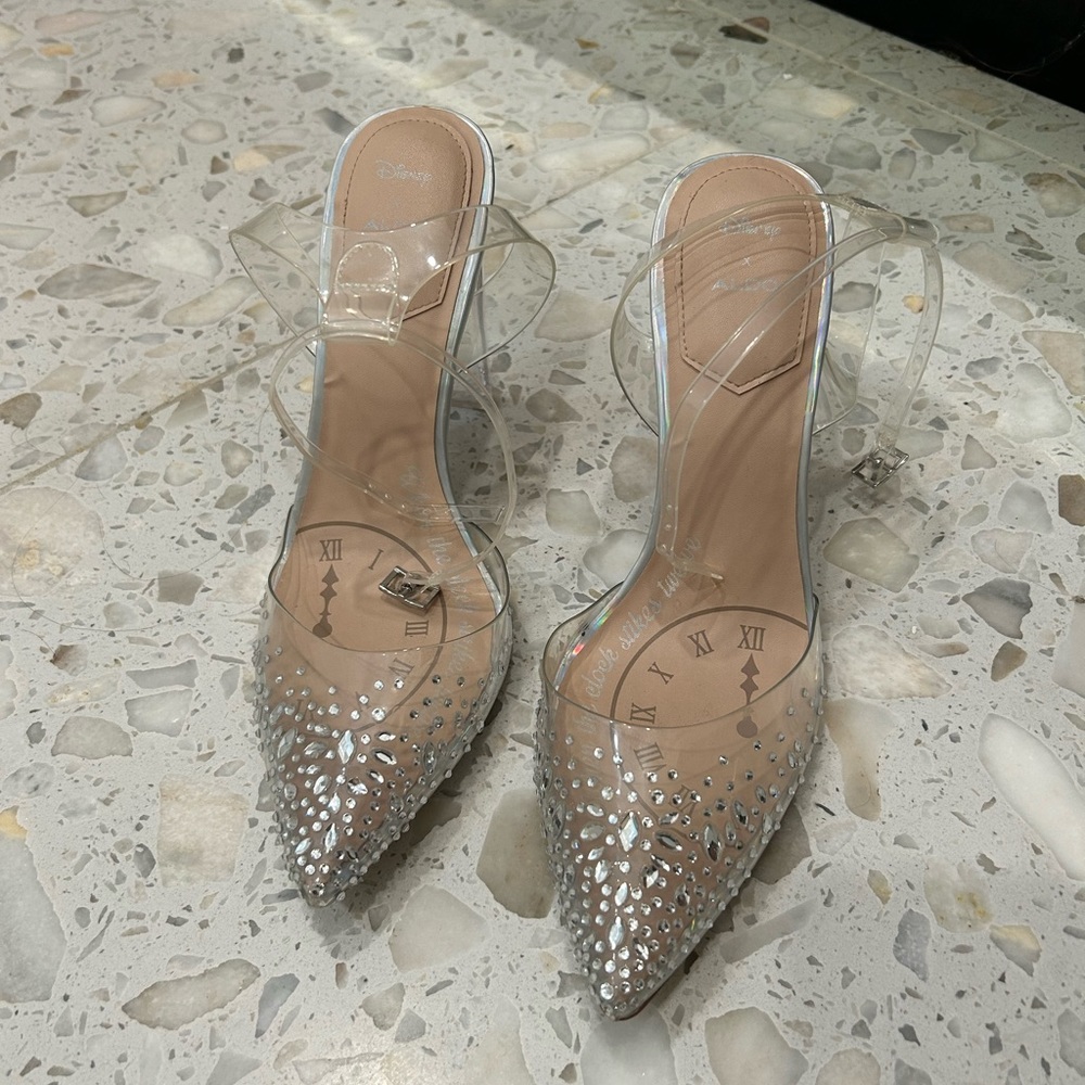 NYE Disney Cinderella x Aldo Rhinestone “Glass Slipper” Heels Limited Addition - Picture 6 of 12